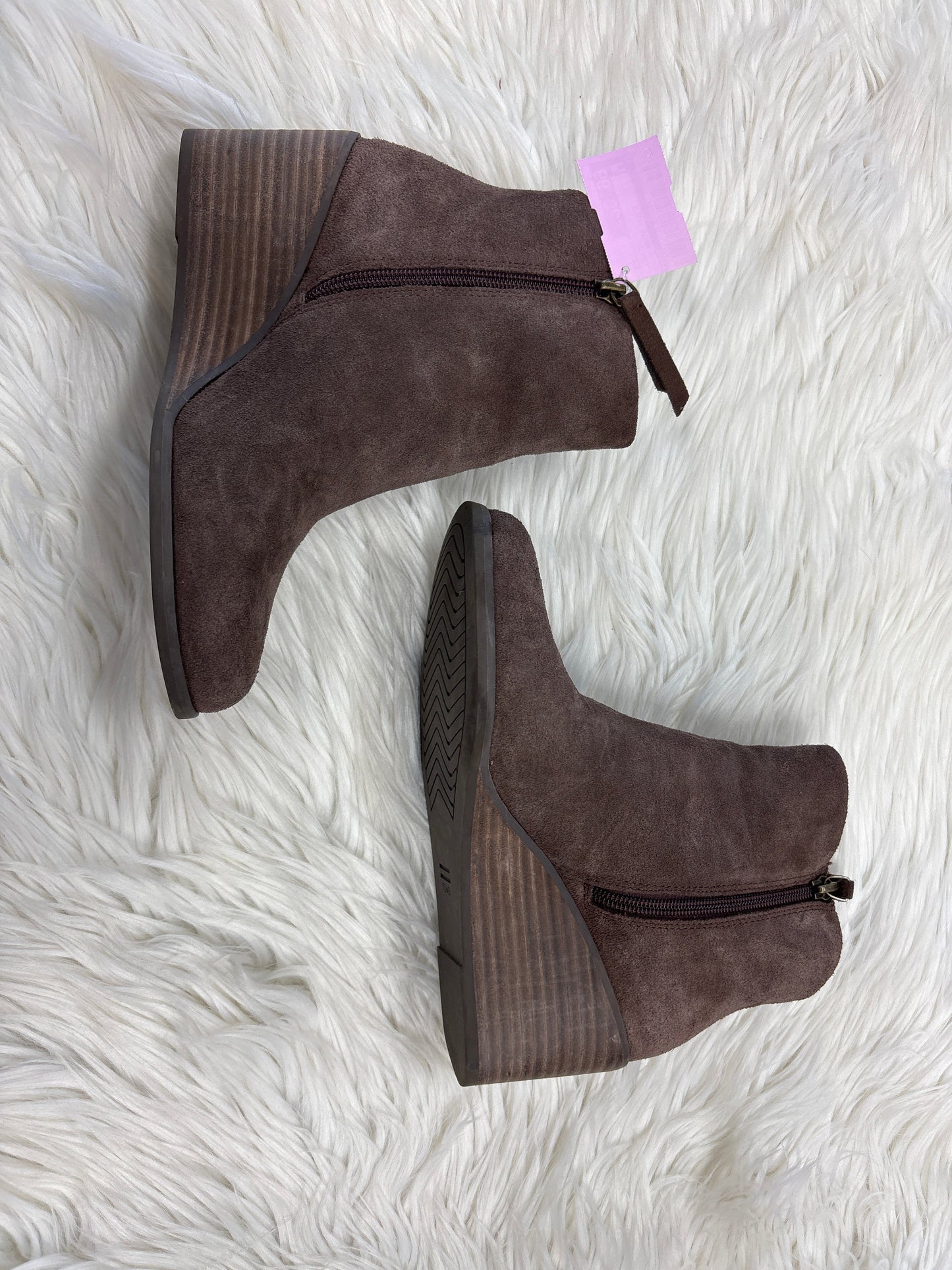 Boots Ankle Heels By Toms In Brown, Size:7