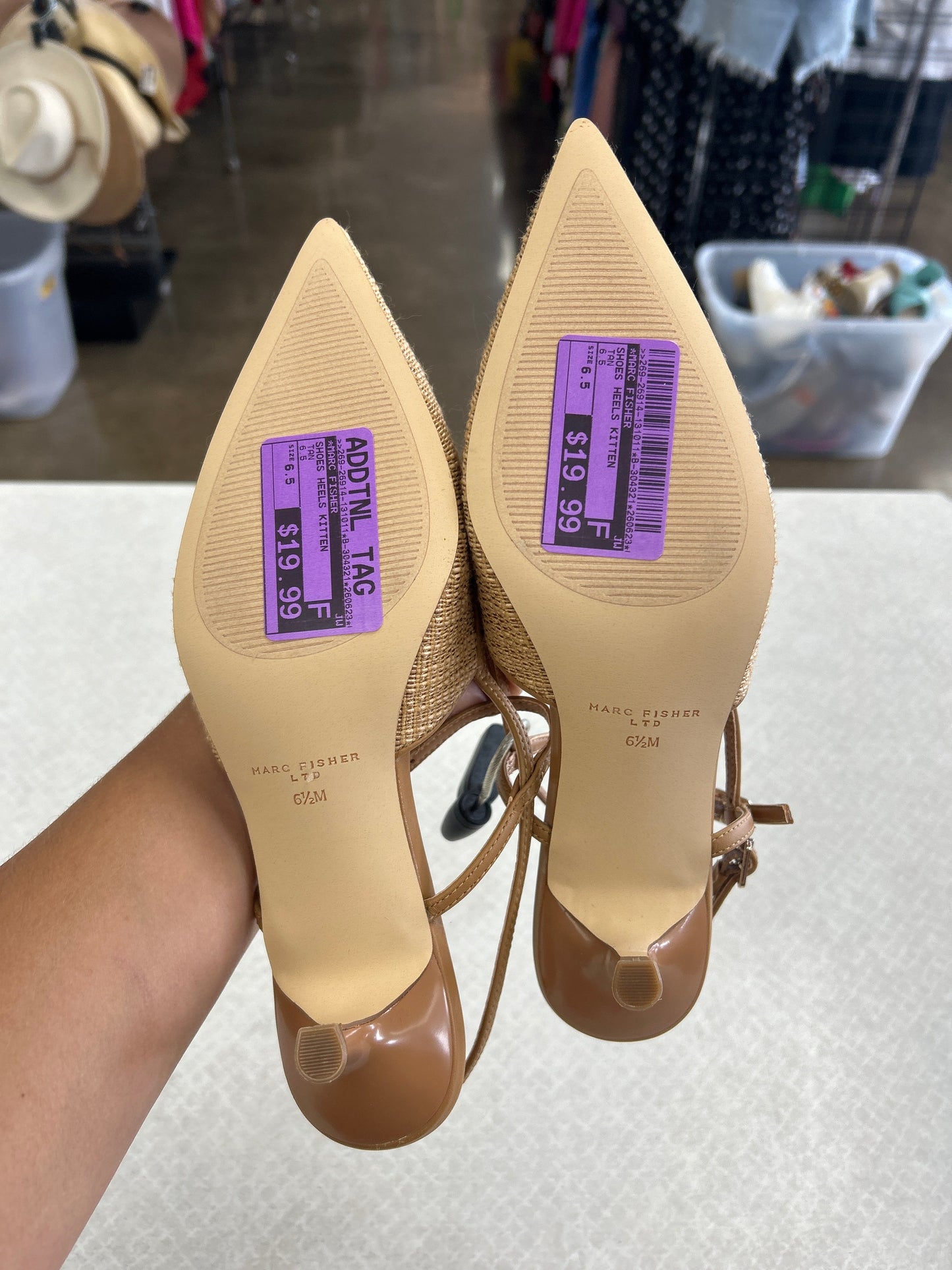 Shoes Heels Kitten By Marc Fisher In Tan, Size:6.5