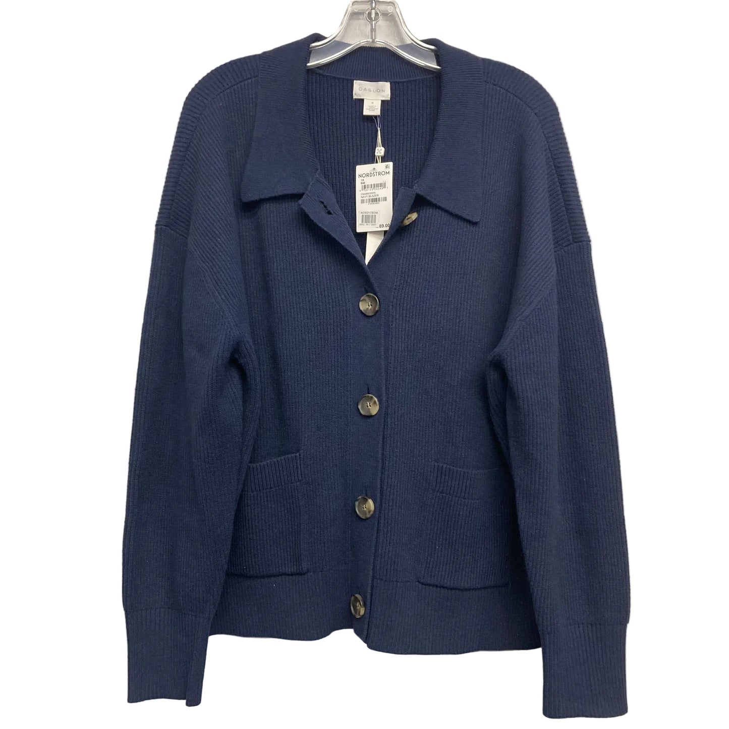 Sweater Cardigan By Caslon In Navy, Size:1X