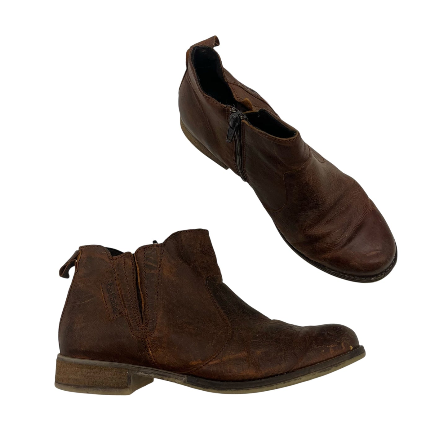 Boots Ankle Flats By Josef Seibel In Brown, Size:9