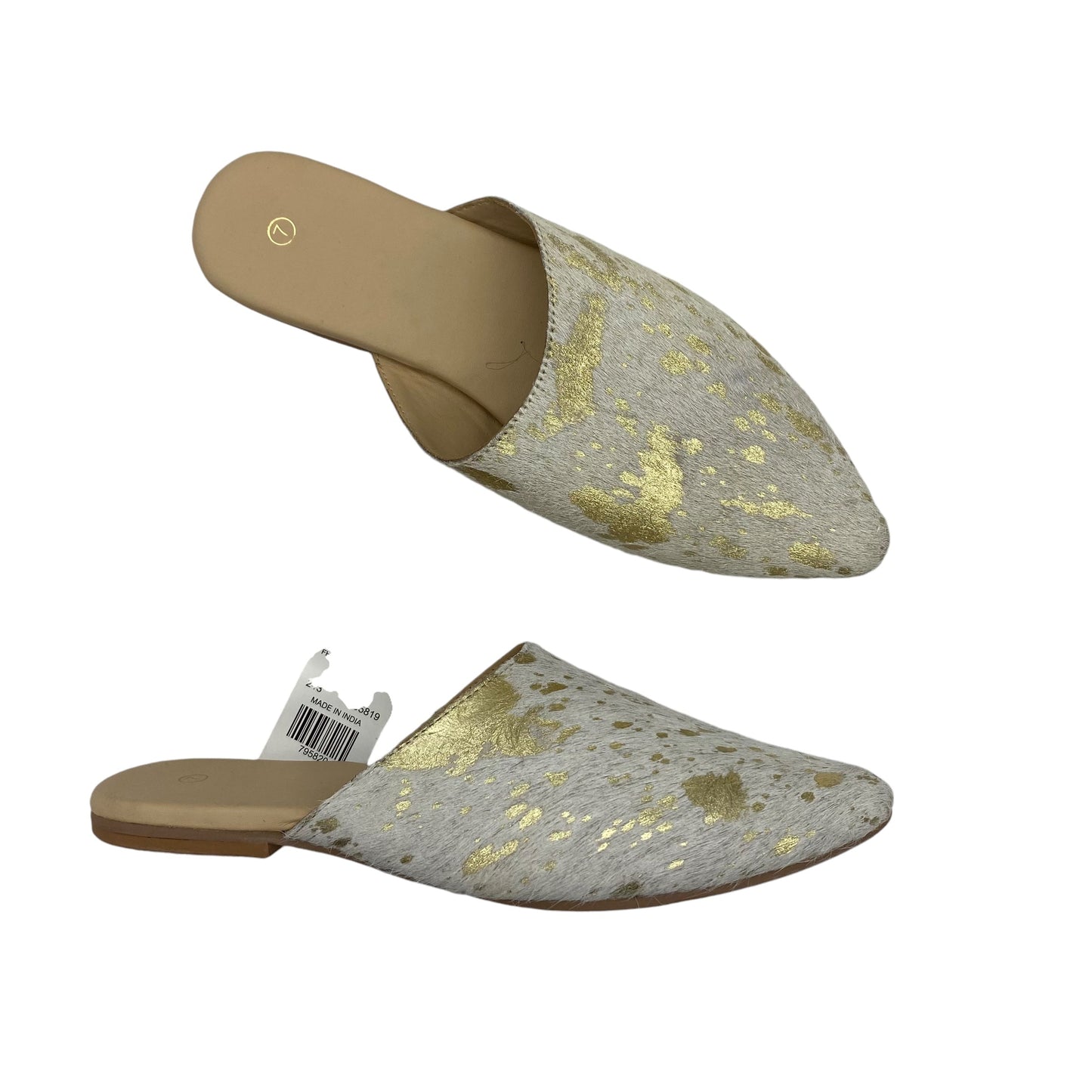 Shoes Flats By Cme In Cream & Green, Size:7