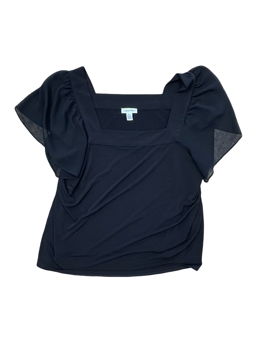 Top Ss By Calvin Klein In Black, Size:Xl