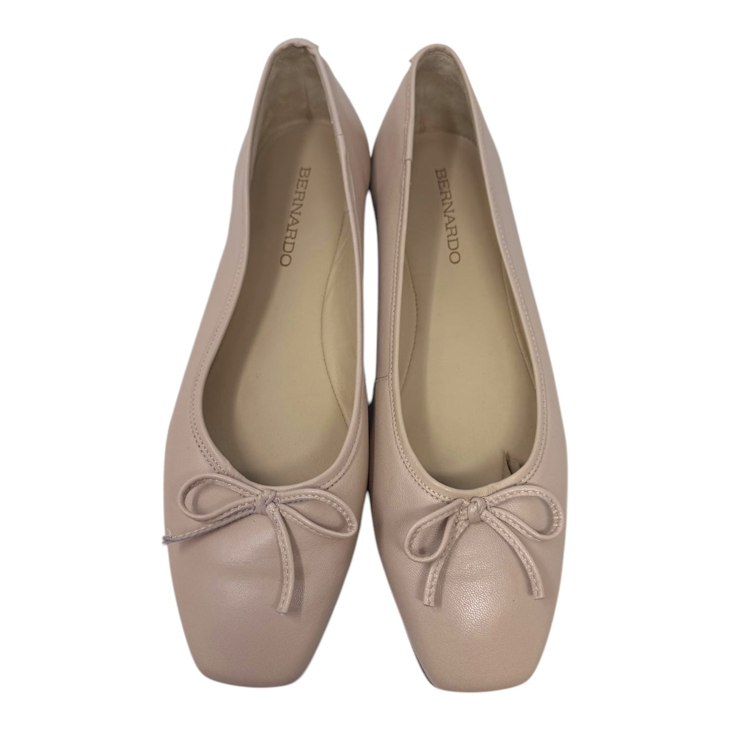 Gwynn Bow Nappa Leather Ballet Flats Shoes By Bernardo In Cream, Size: 9