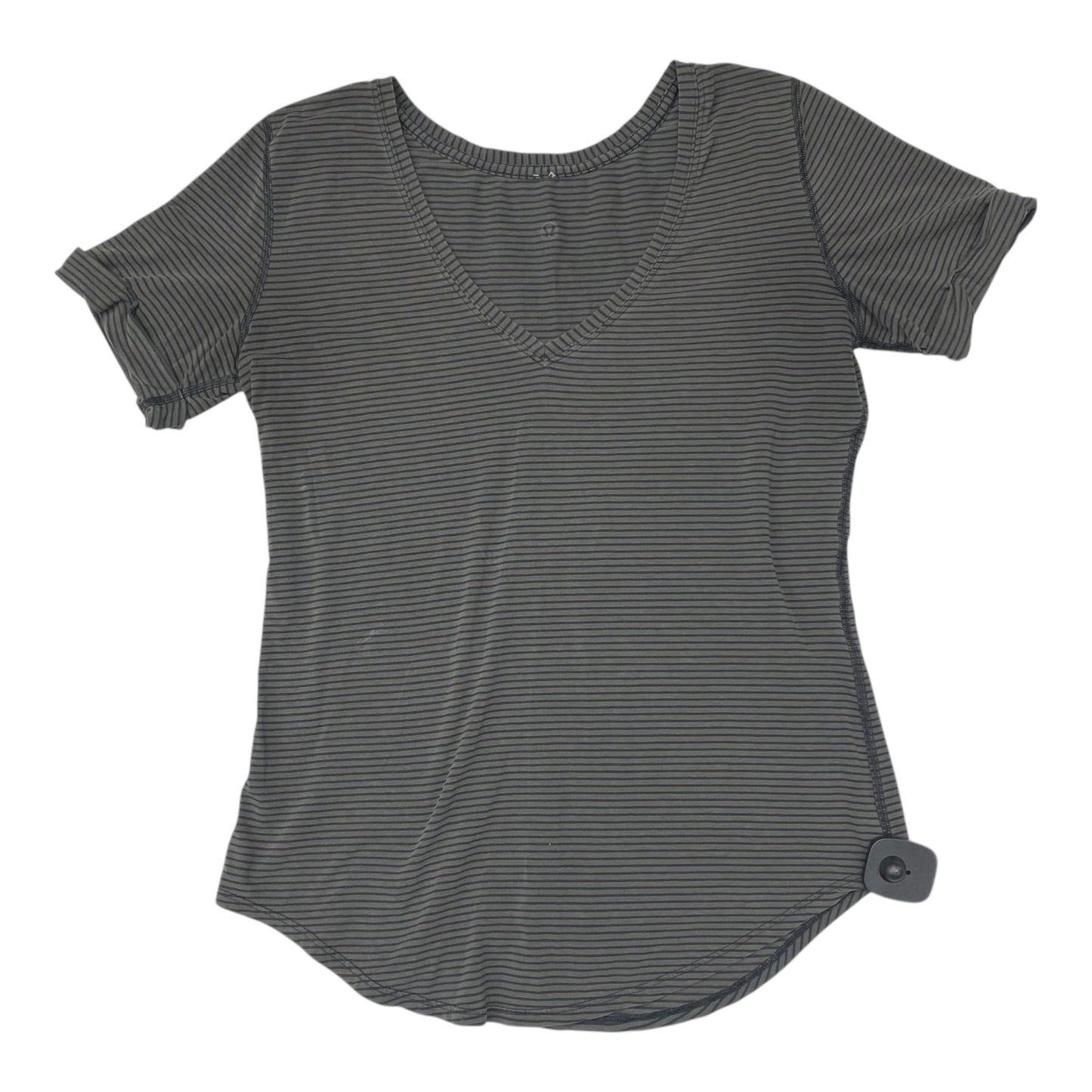 Athletic Top Ss By Lululemon In Striped Pattern, Size:S