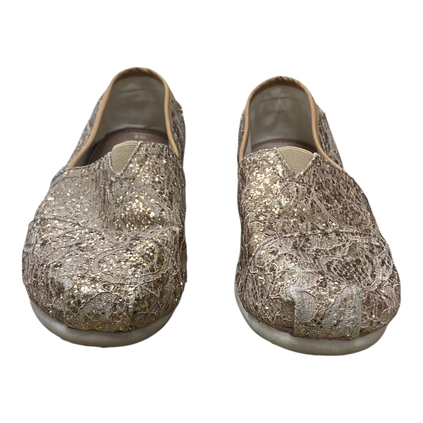 Shoes Flats By Toms In Gold, Size:8