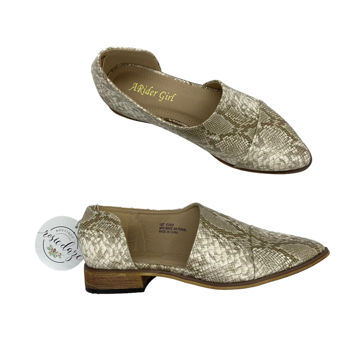 SNAKESKIN PRINT SHOES FLATS by CLOTHES MENTOR Size:7