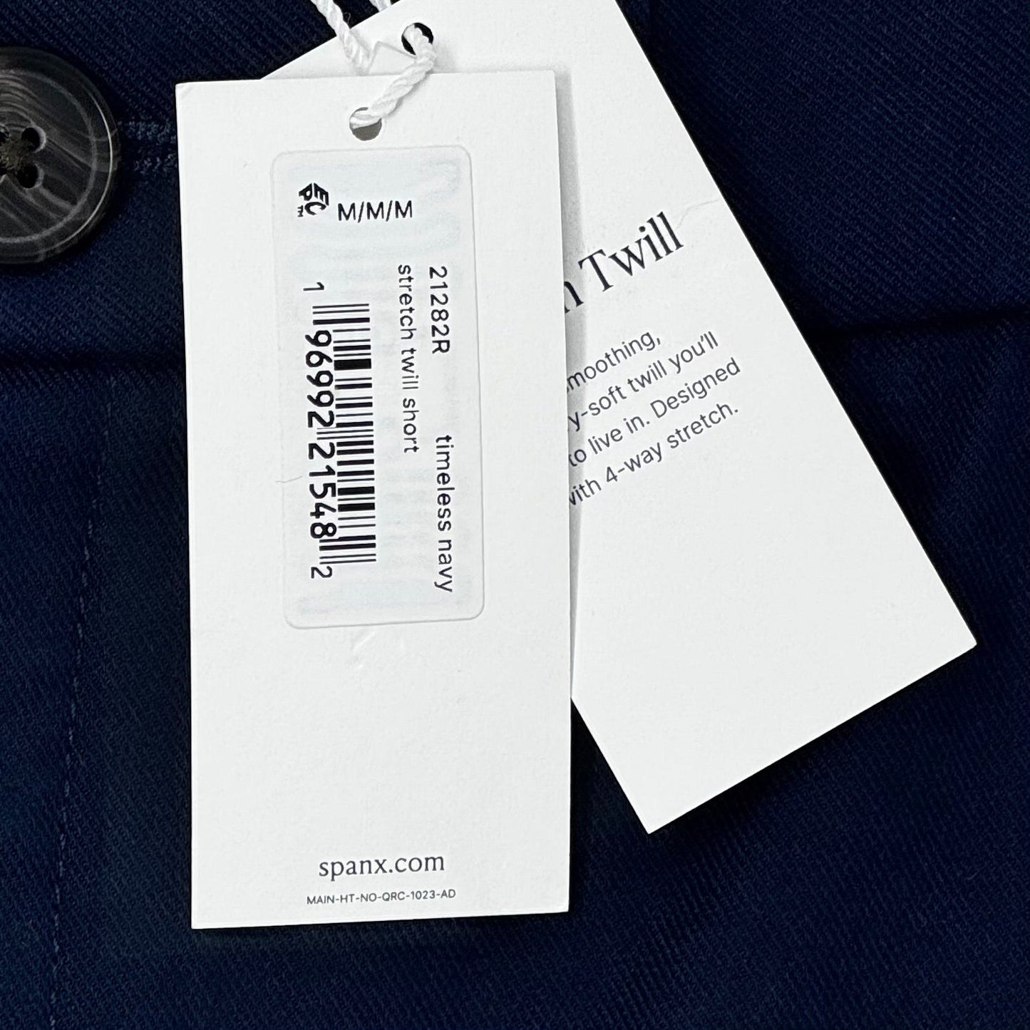 Stretch Twill Shorts By Spanx In Timeless Navy, Size: M