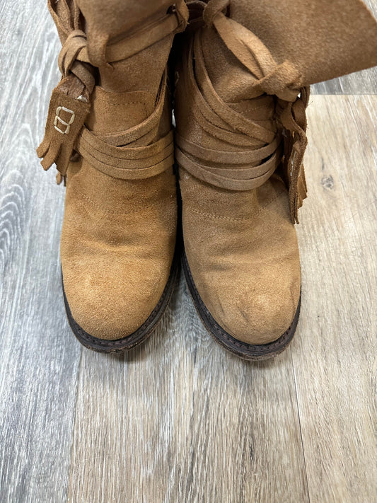 Boots Ankle Heels By Miss Macie In Tan, Size: 8.5