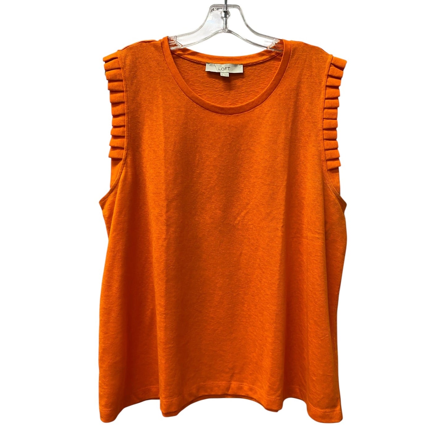 Top Sleeveless By Loft In Orange, Size:1X