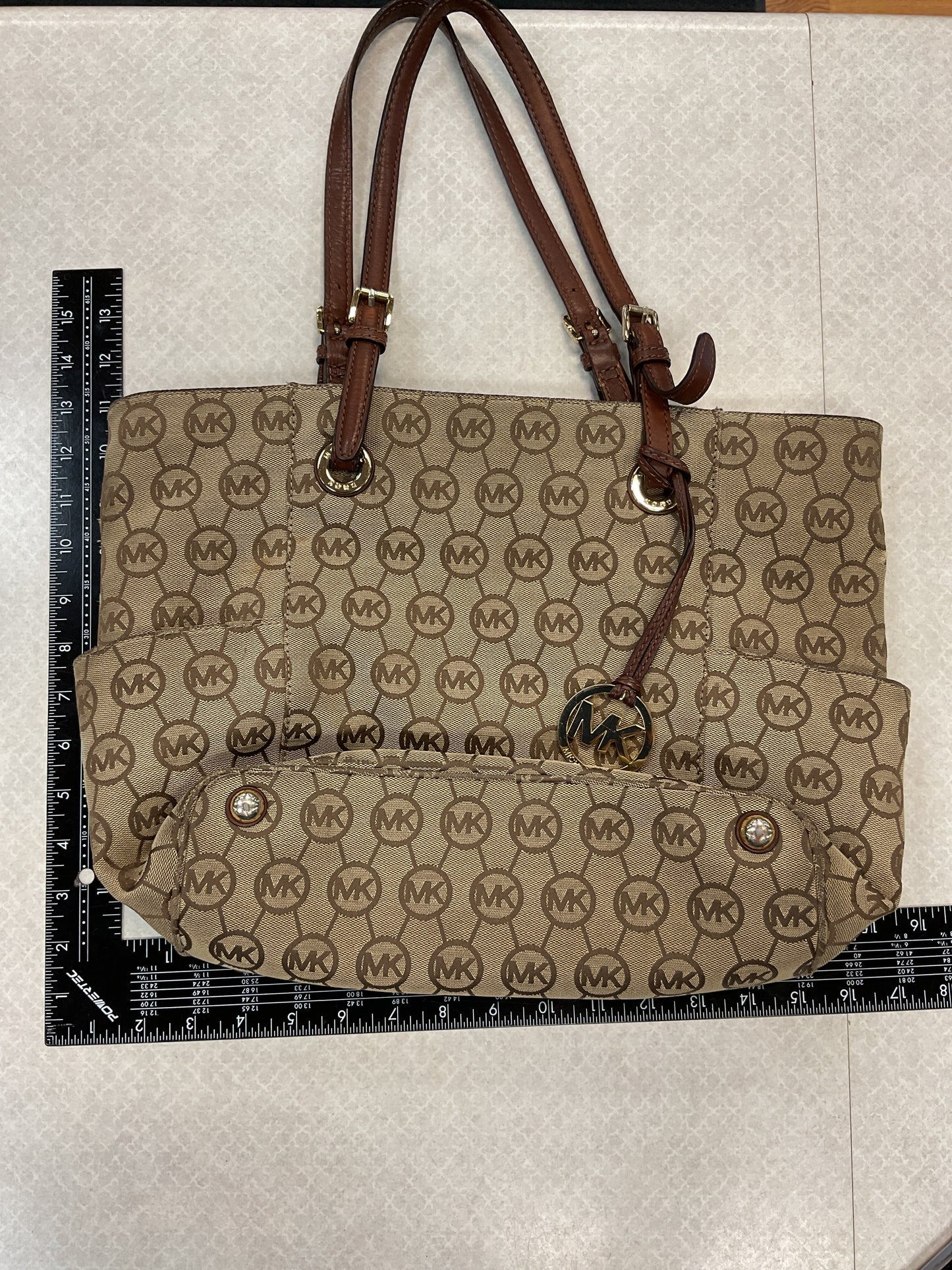 Handbag Designer By Michael Kors In Brown, Size:Medium