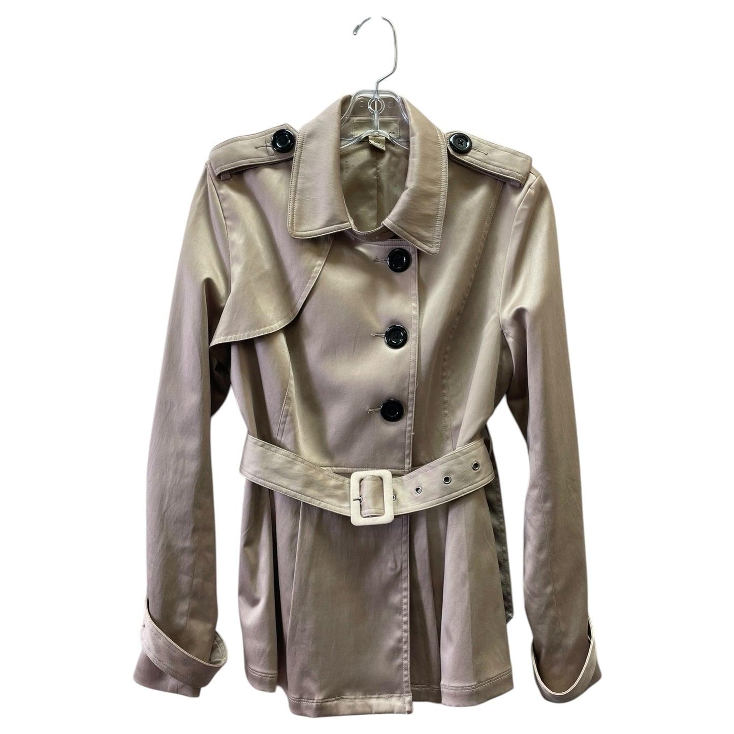 Coat Trench Coat By Twenty One In Tan, Size:M