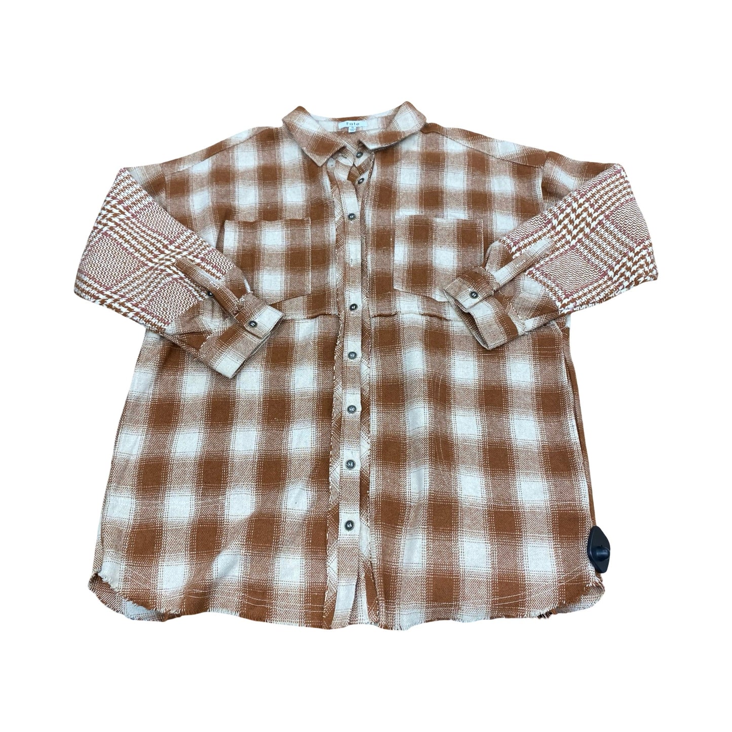 Jacket Shirt By Fate In Plaid Pattern, Size:S