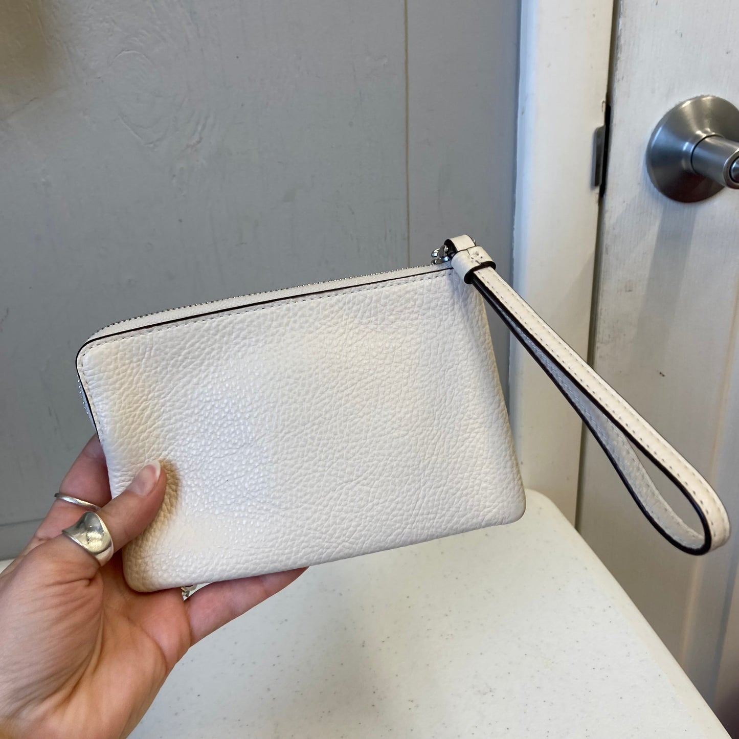 Wristlet Designer By Coach In Cream, Size:Medium