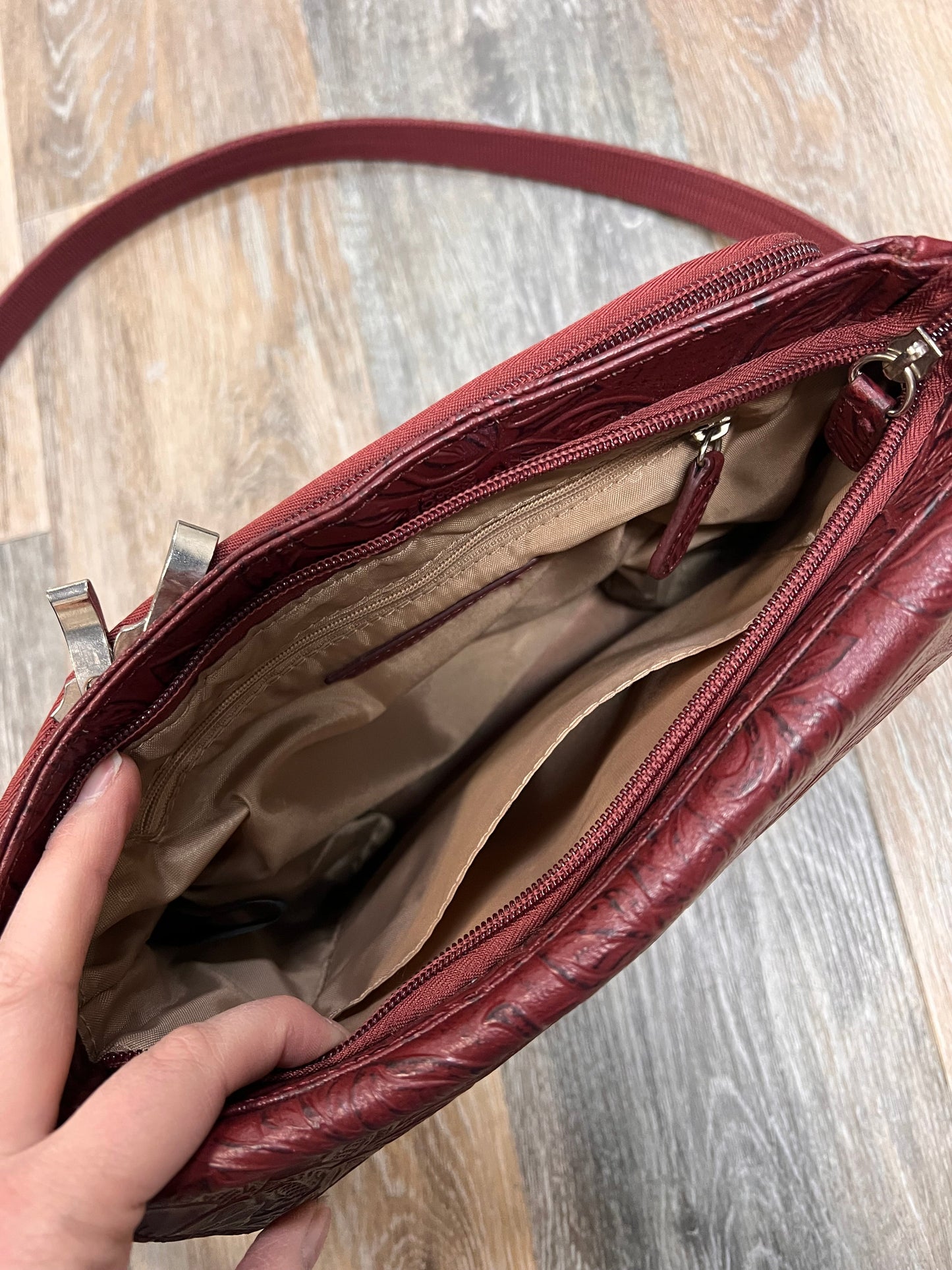 CROSSBODY LEATHER by Gun Tote’n Mamas In RED, Size: MEDIUM