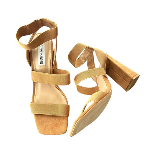 Sandals Heels Block By Steve Madden In Brown, Size: 7.5