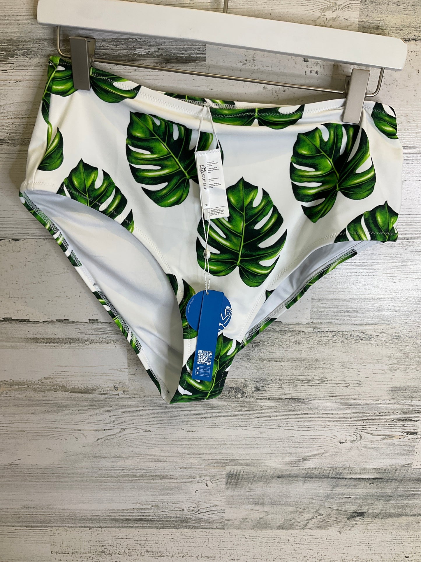 Swimsuit By Clothes Mentor In Green & White, Size: 2x