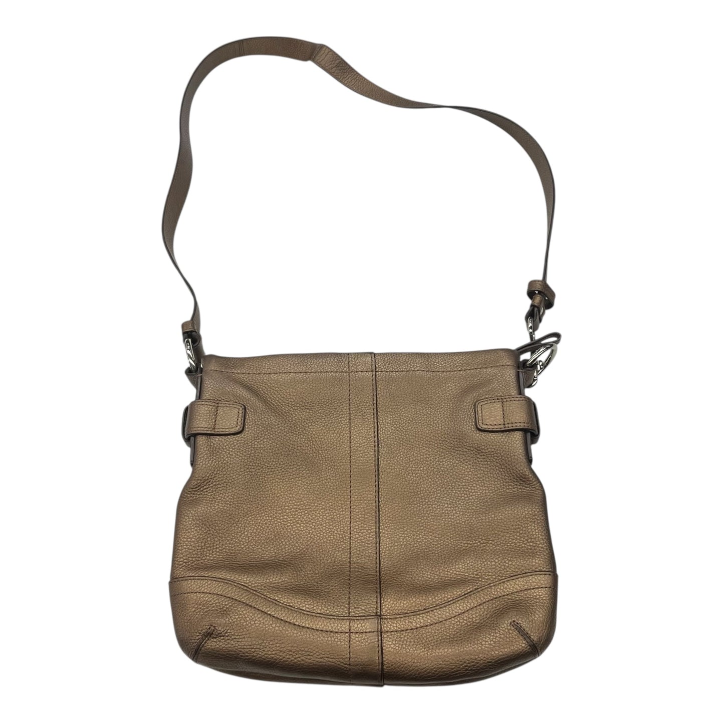 Crossbody Designer By Coach In Bronze, Size:Medium