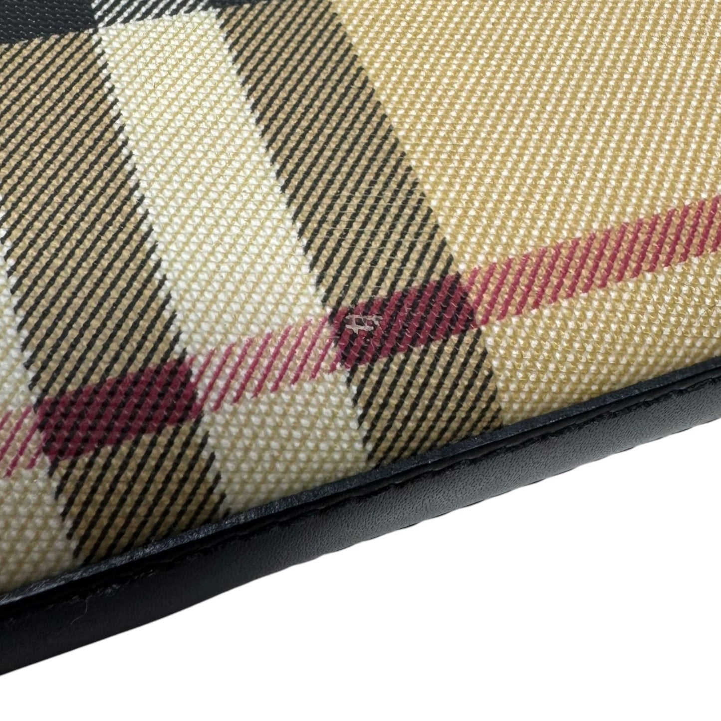 Nova Check Zip Around Wallet Luxury Designer By Burberry, Size: Large