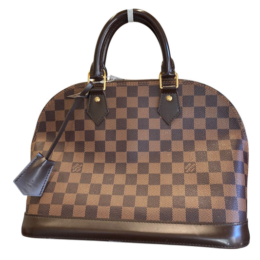 Handbag Luxury Designer By Louis Vuitton In Brown, Size:Medium