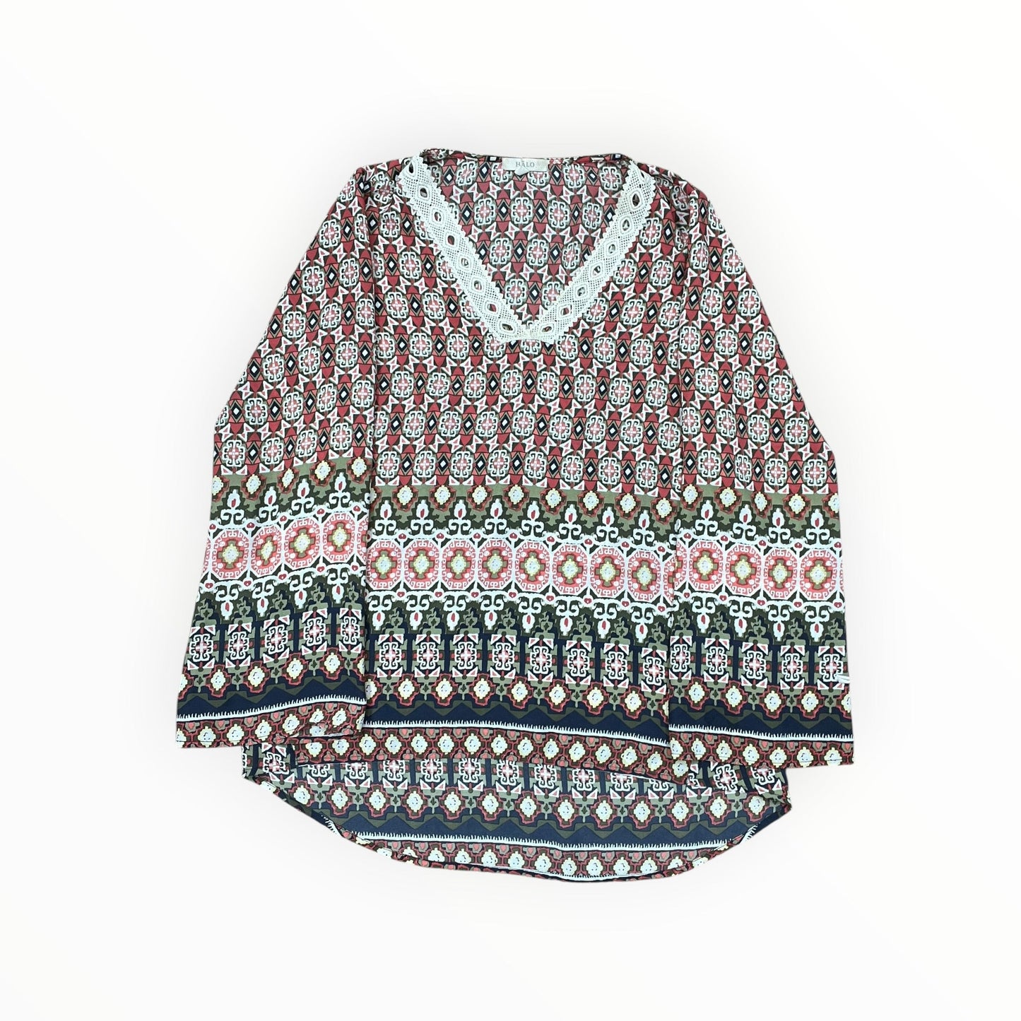 Top Ls By Halo In Pink & White, Size:M