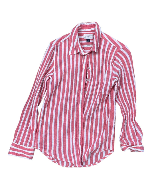 Blouse Ls By Universal Thread In Pink & White, Size:Xs