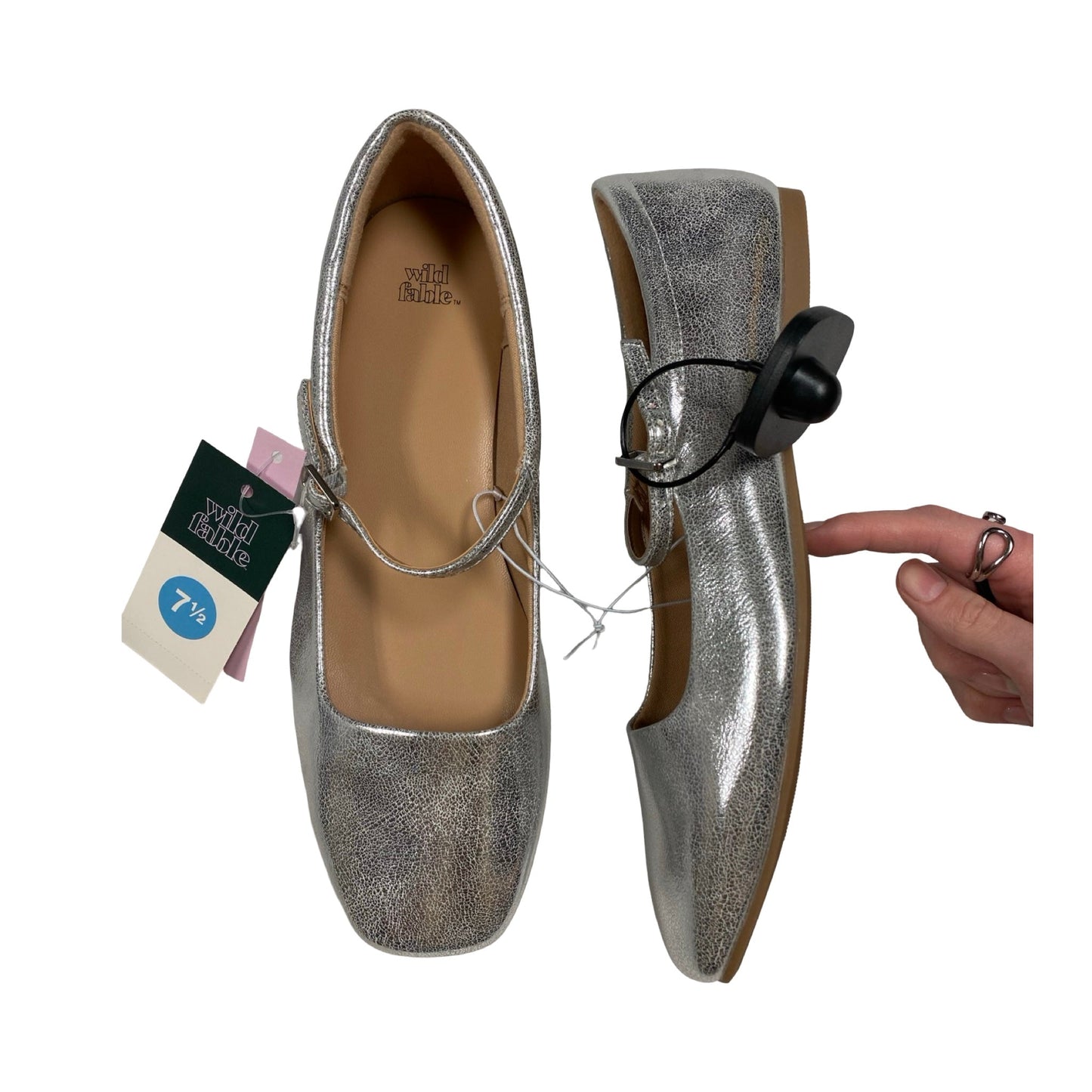 Shoes Flats By Wild Fable In Silver, Size:7.5