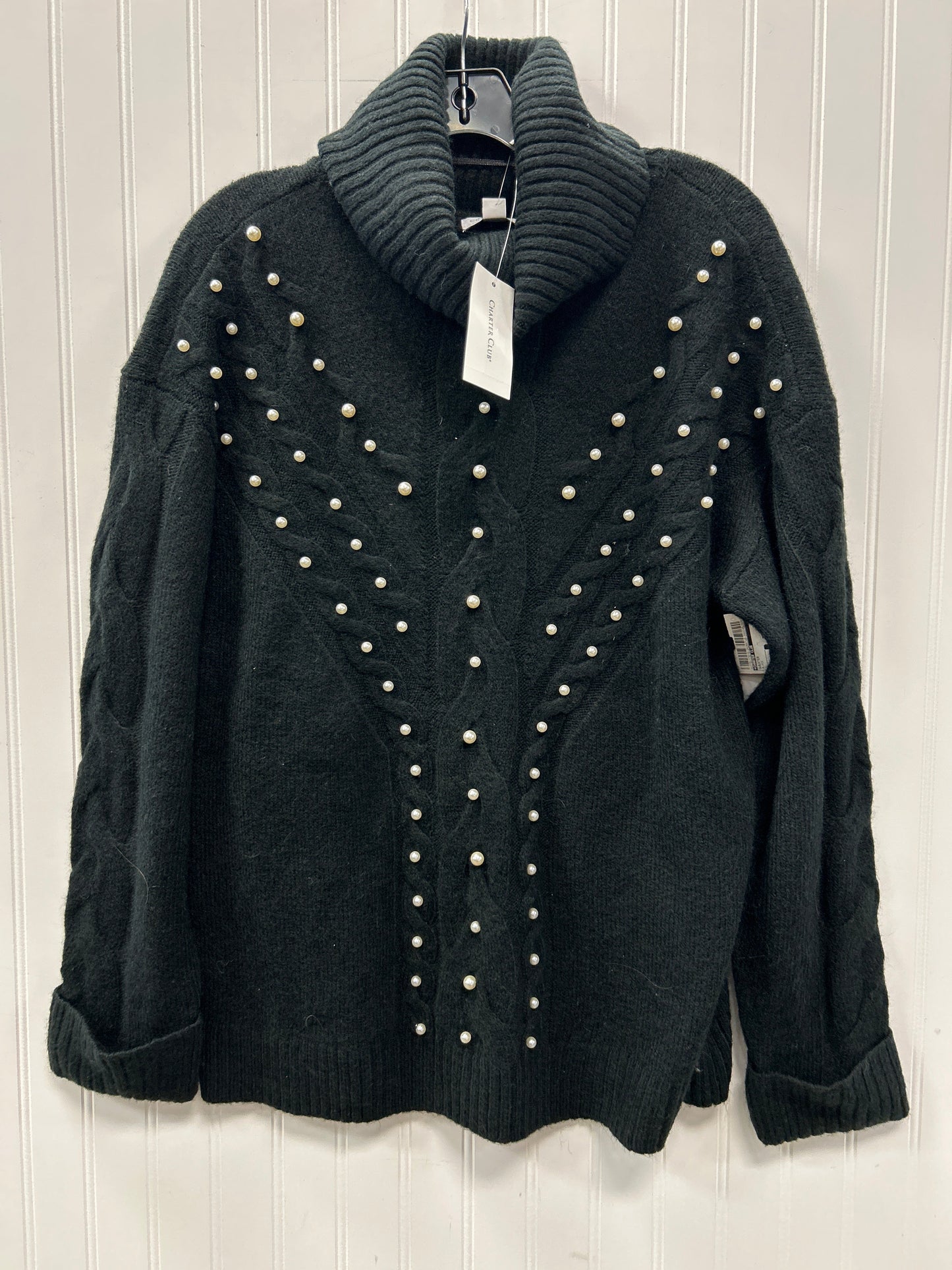 Sweater By Charter Club In Black, Size:Xl