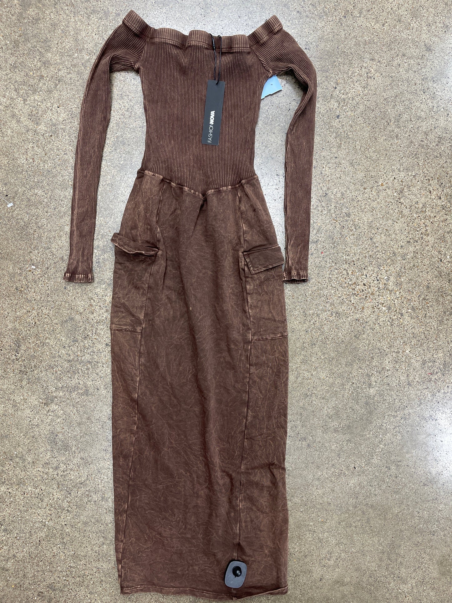 Dress Casual Maxi By Fashion Nova In Brown, Size:M