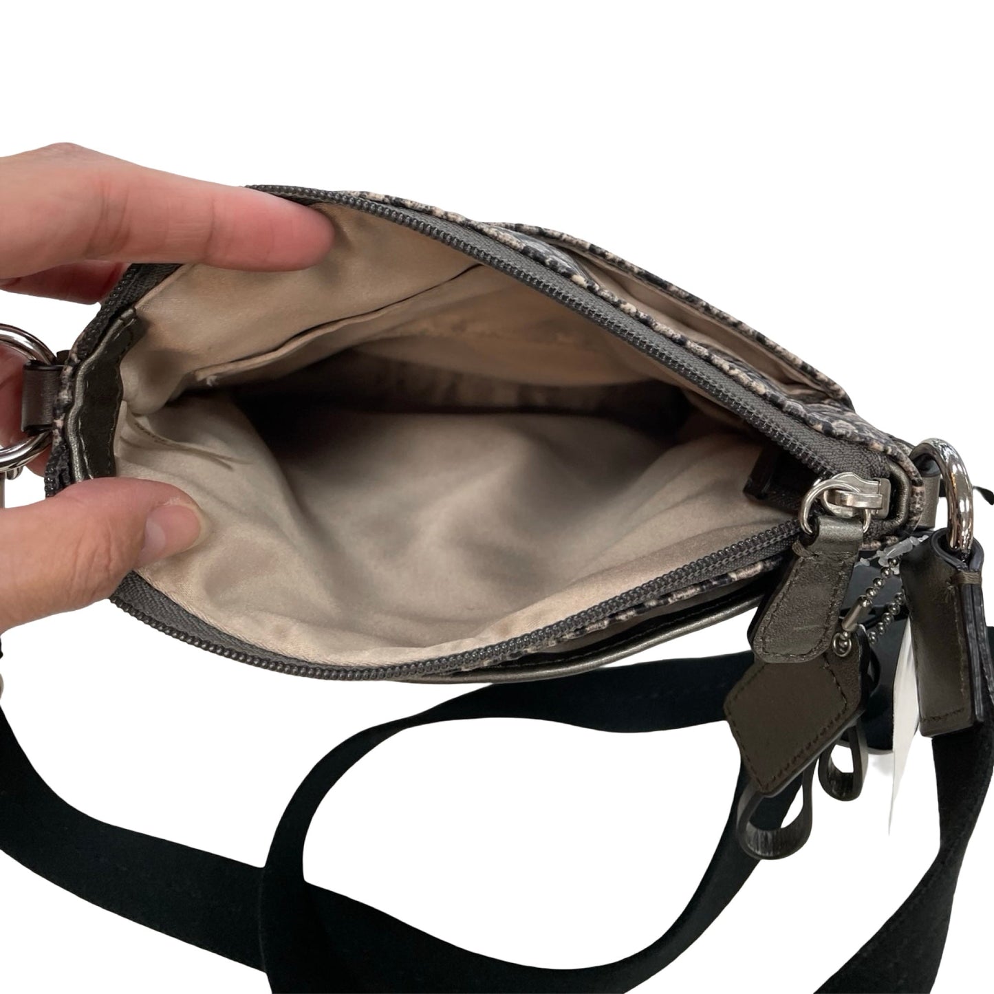 Handbag Designer By Coach In Snakeskin Print, Size:Small