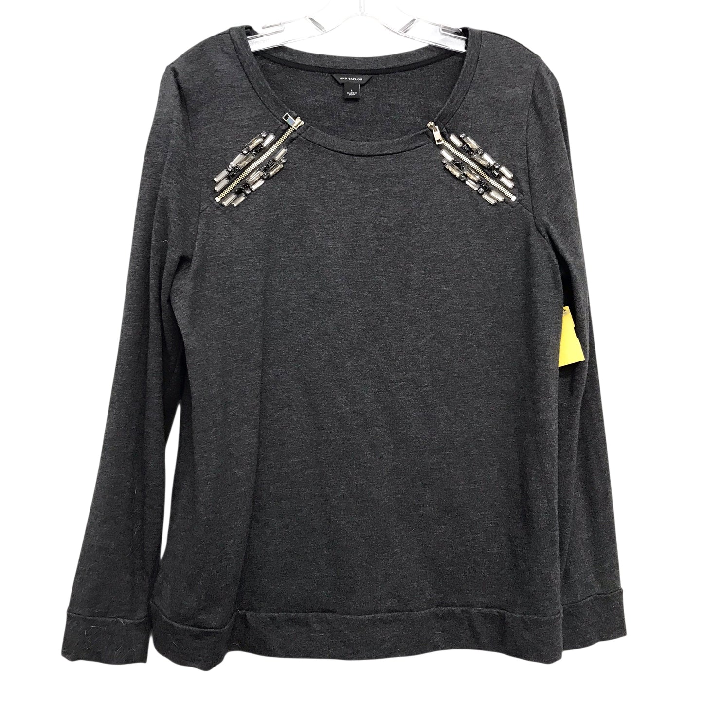 Top Ls By Ann Taylor In Grey, Size:L