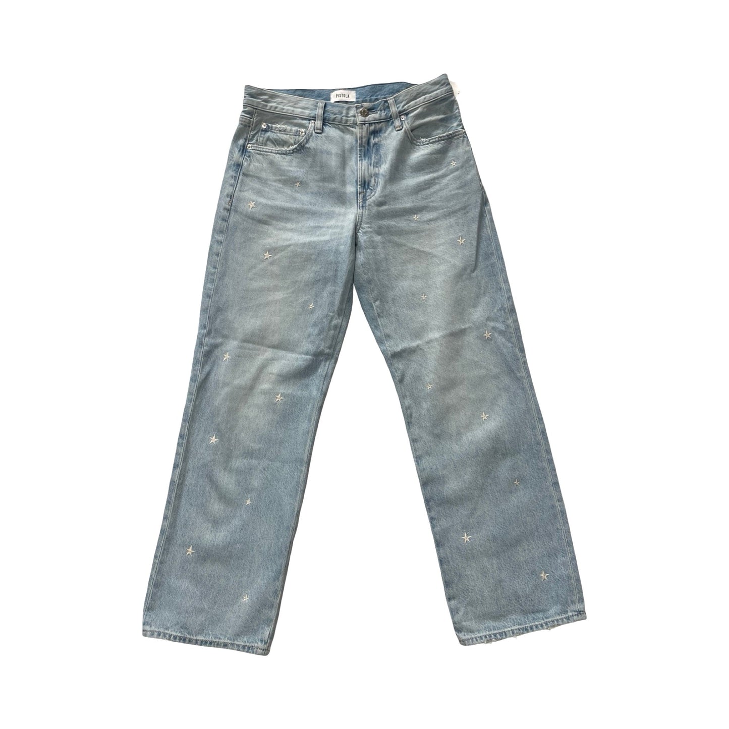 Jeans Straight By Pistola In Blue Denim, Size:4