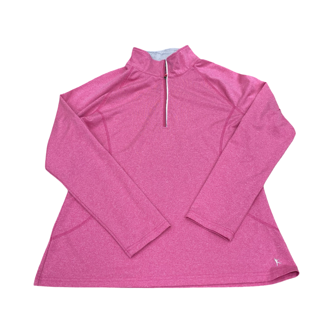Athletic Top Ls Collar By Danskin In Pink, Size:L