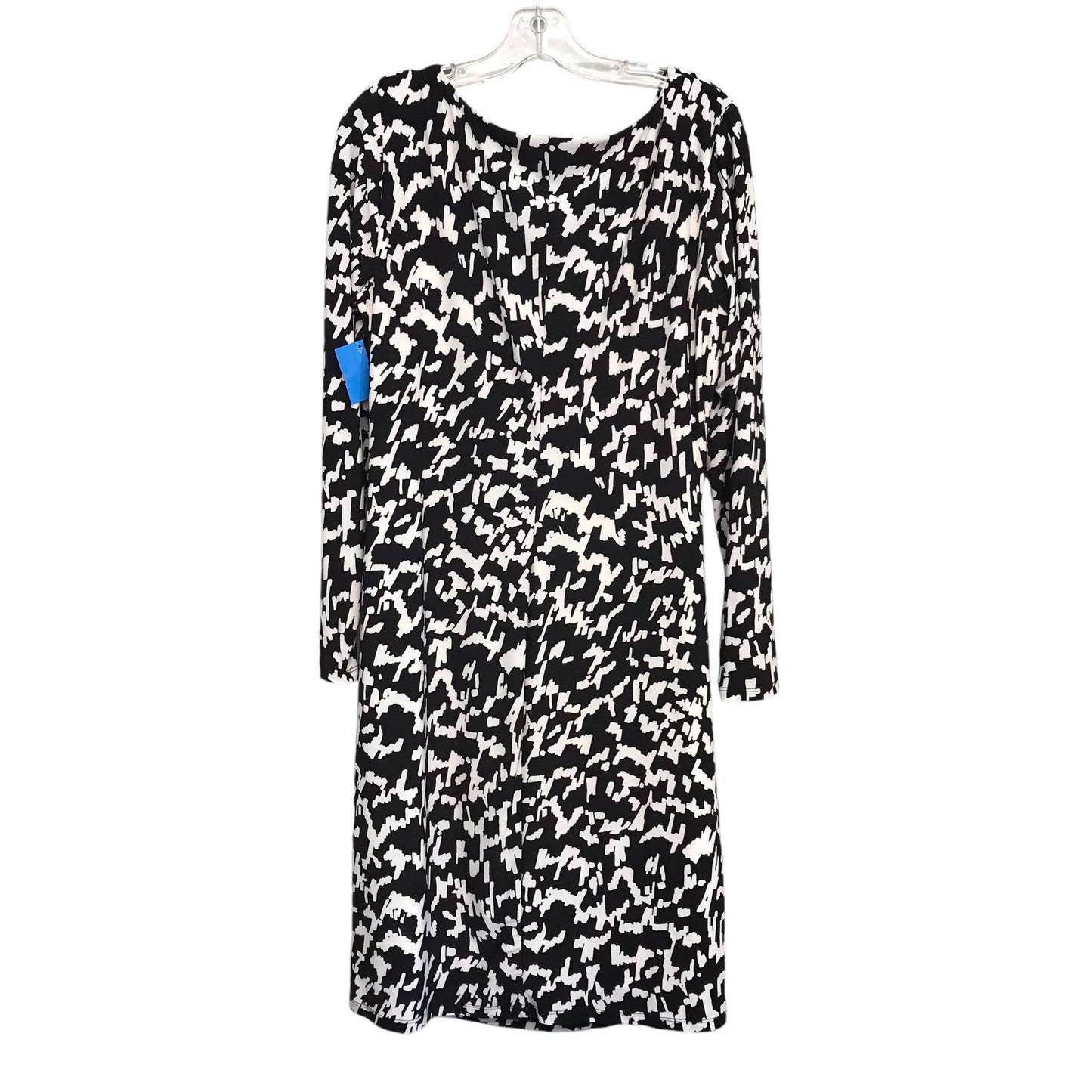 Dress Casual Midi By Lauren By Ralph Lauren In Black & White, Size:Xl