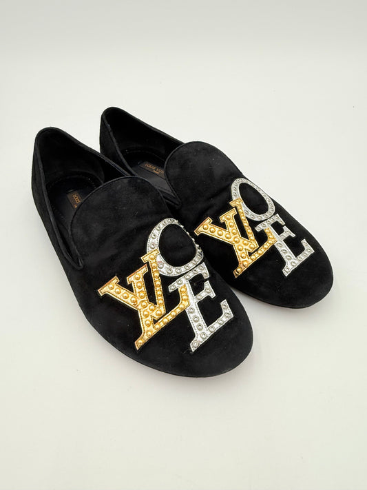 Shoes Luxury Designer By Louis Vuitton In Black, Size:5