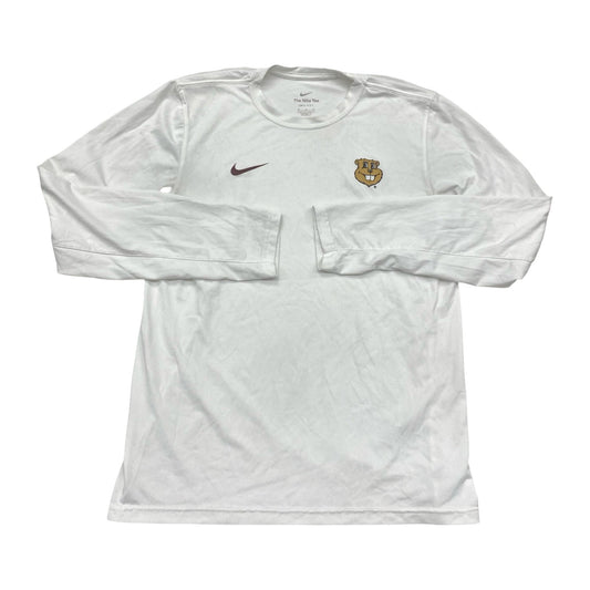 Athletic Top Ls Crewneck By Nike In White, Size:M