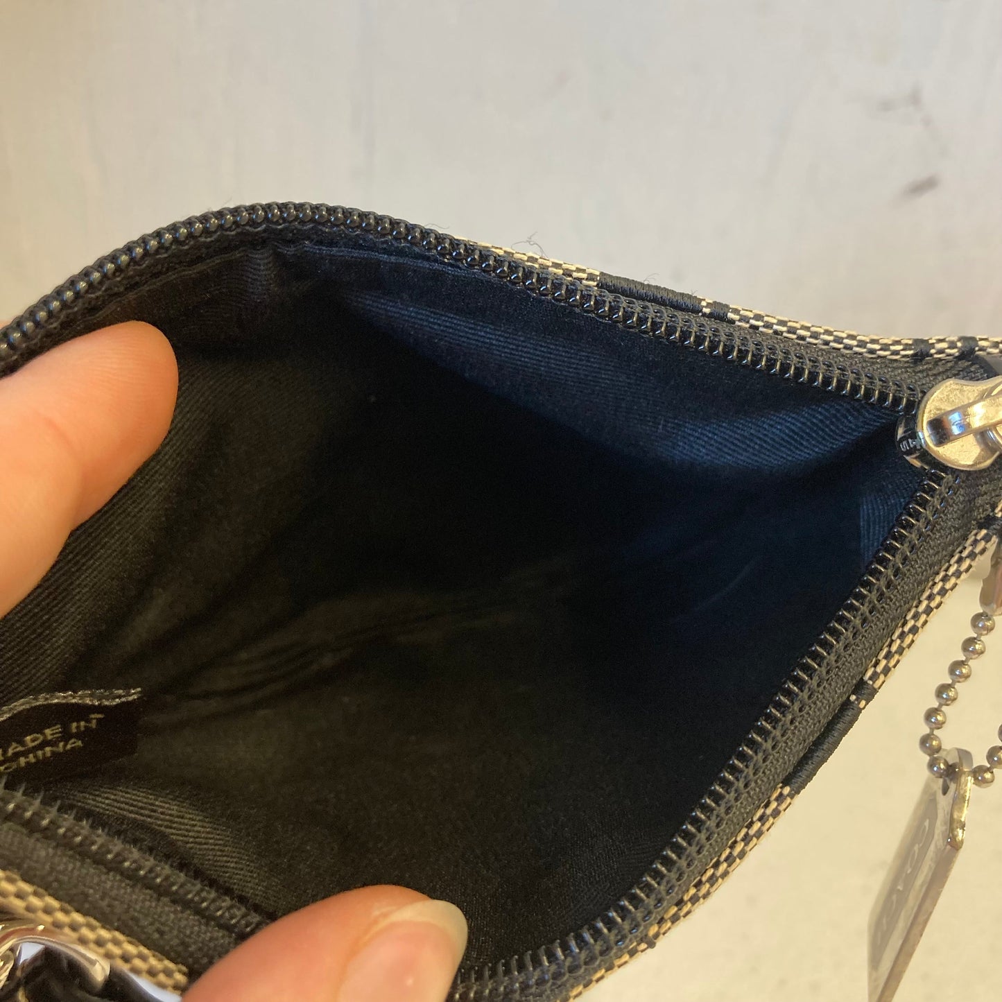 Wristlet Designer By Coach In Black & Tan, Size:Small