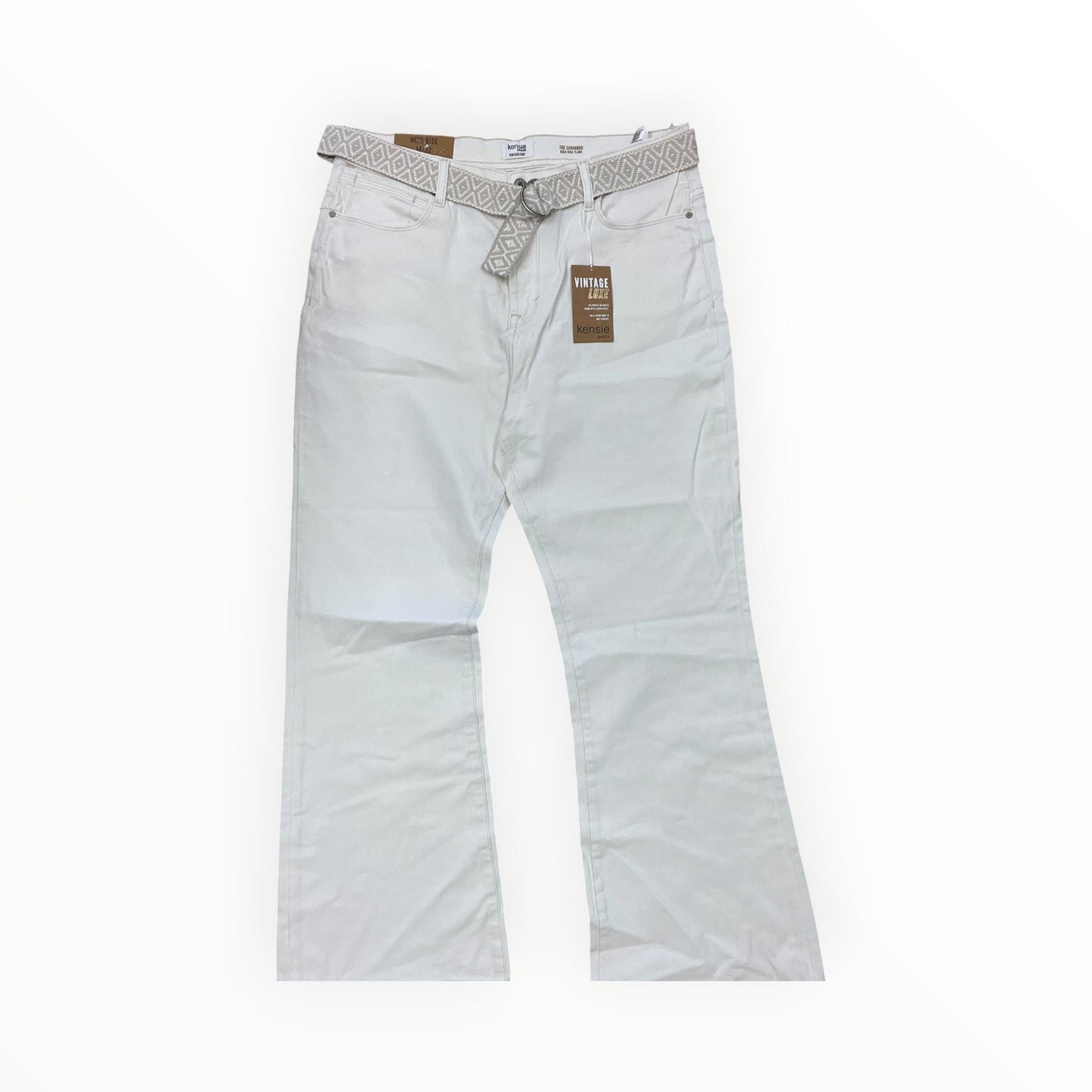Jeans Wide Leg By Kensie In Cream Denim, Size:14