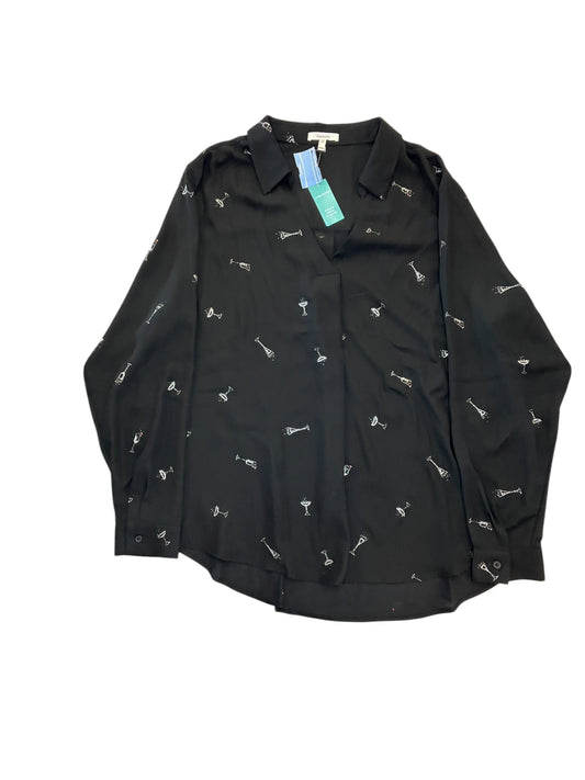Blouse Ls By Maurices In Black, Size:Xxl