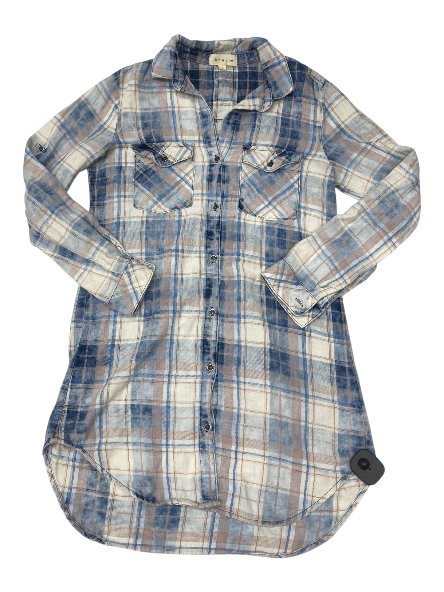 Tunic Ls By Cloth & Stone In Plaid Pattern, Size:S