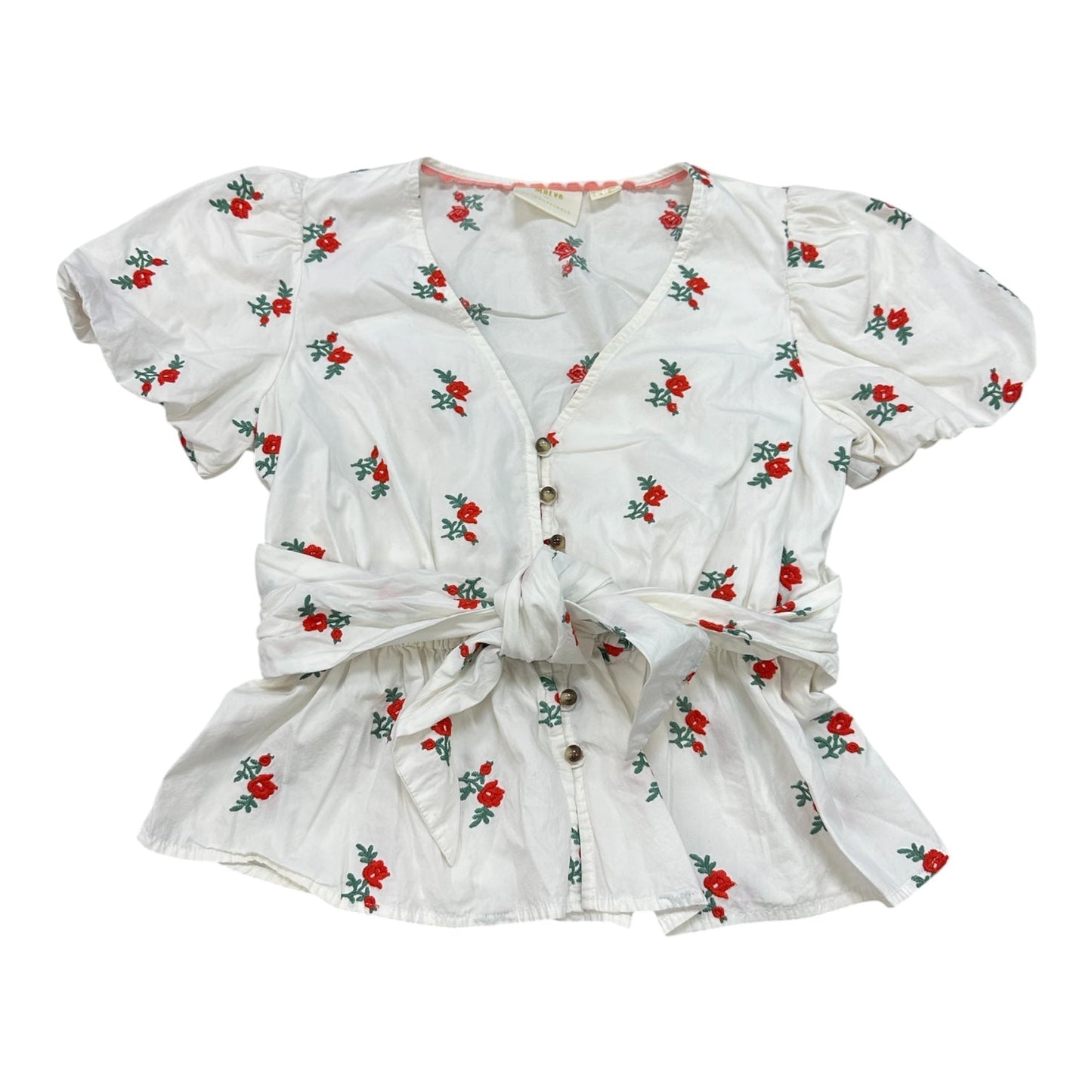 Blouse Ss By Maeve In Red & White, Size:S
