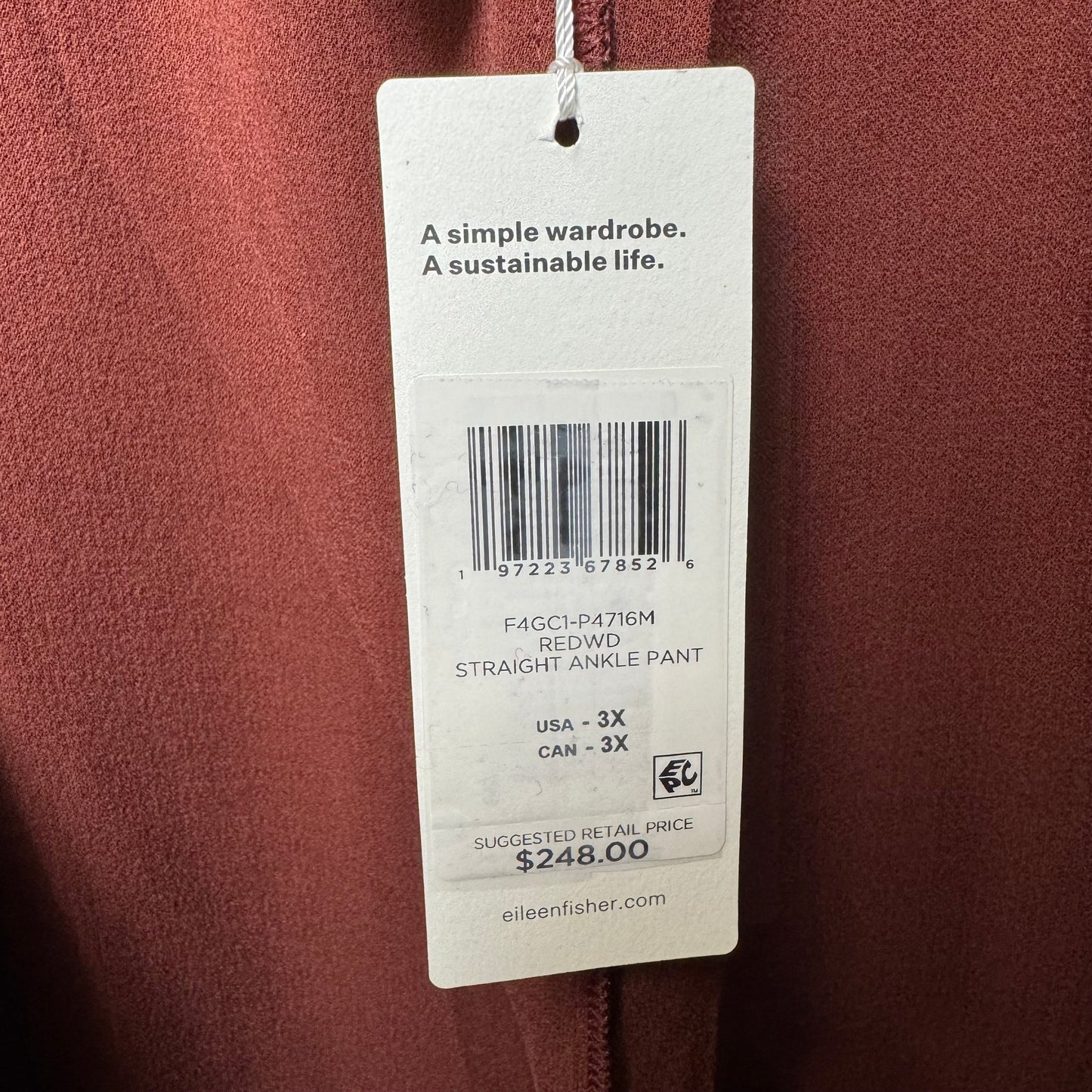 Silk Pants Lounge By Eileen Fisher In Brown, Size: 3x