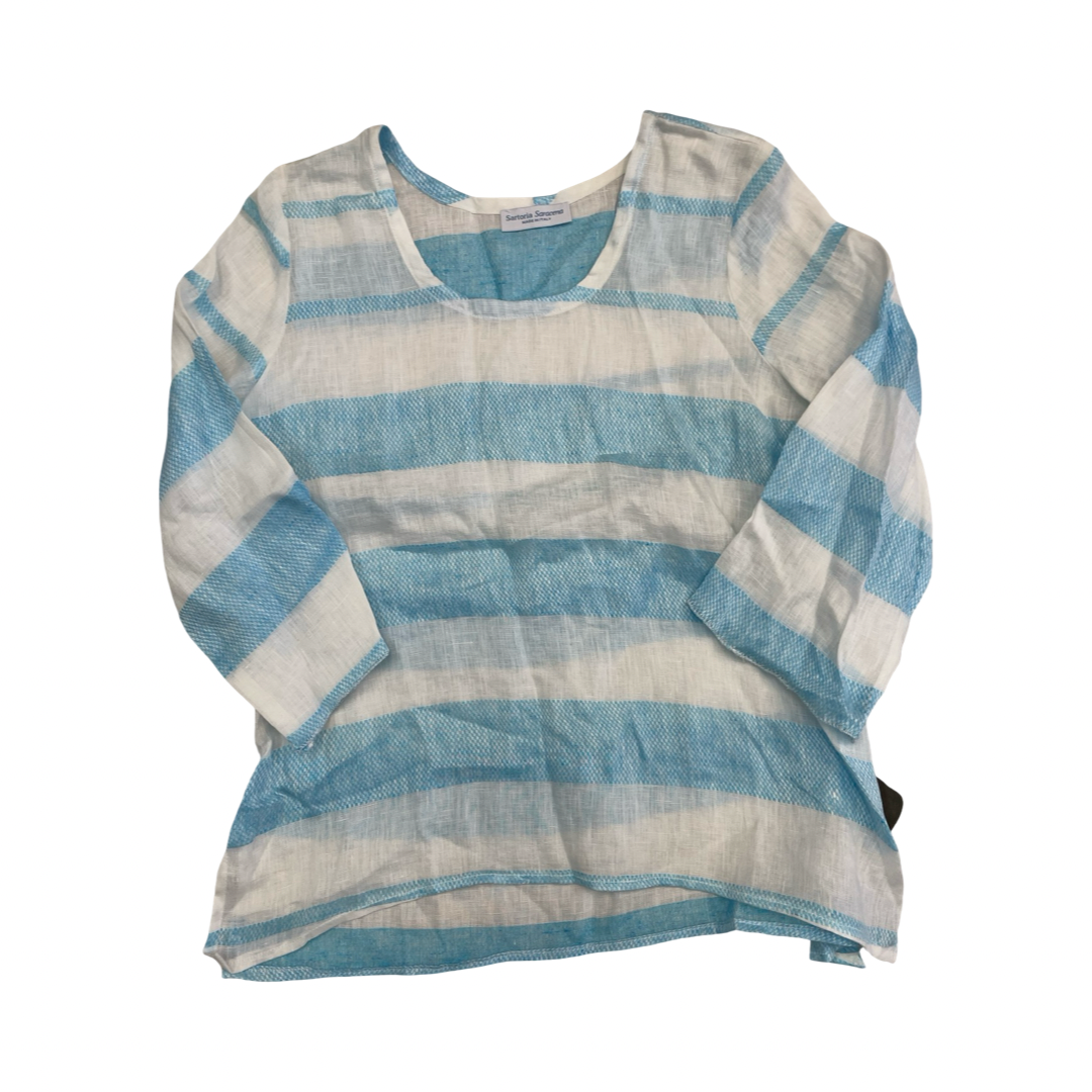 Top Ls By SARTORIA SARACENA In Blue & White, Size:Xs