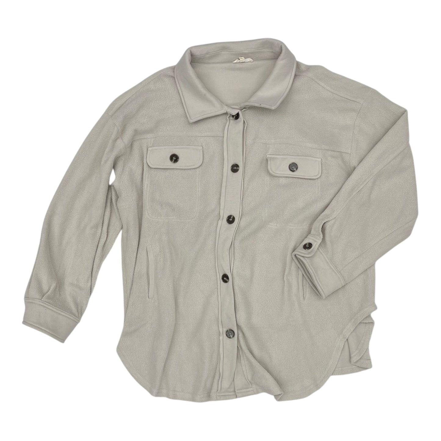 Jacket Shirt By Clothes Mentor In Tan, Size:2X