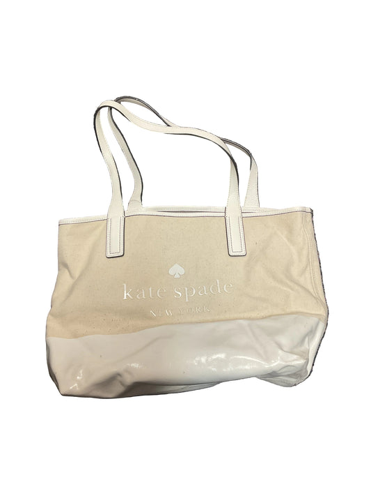 Tote Designer By Kate Spade In Cream, Size:Large