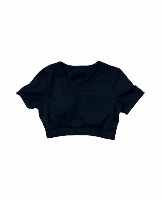 Athletic Top Ss By Clothes Mentor In Black, Size:L