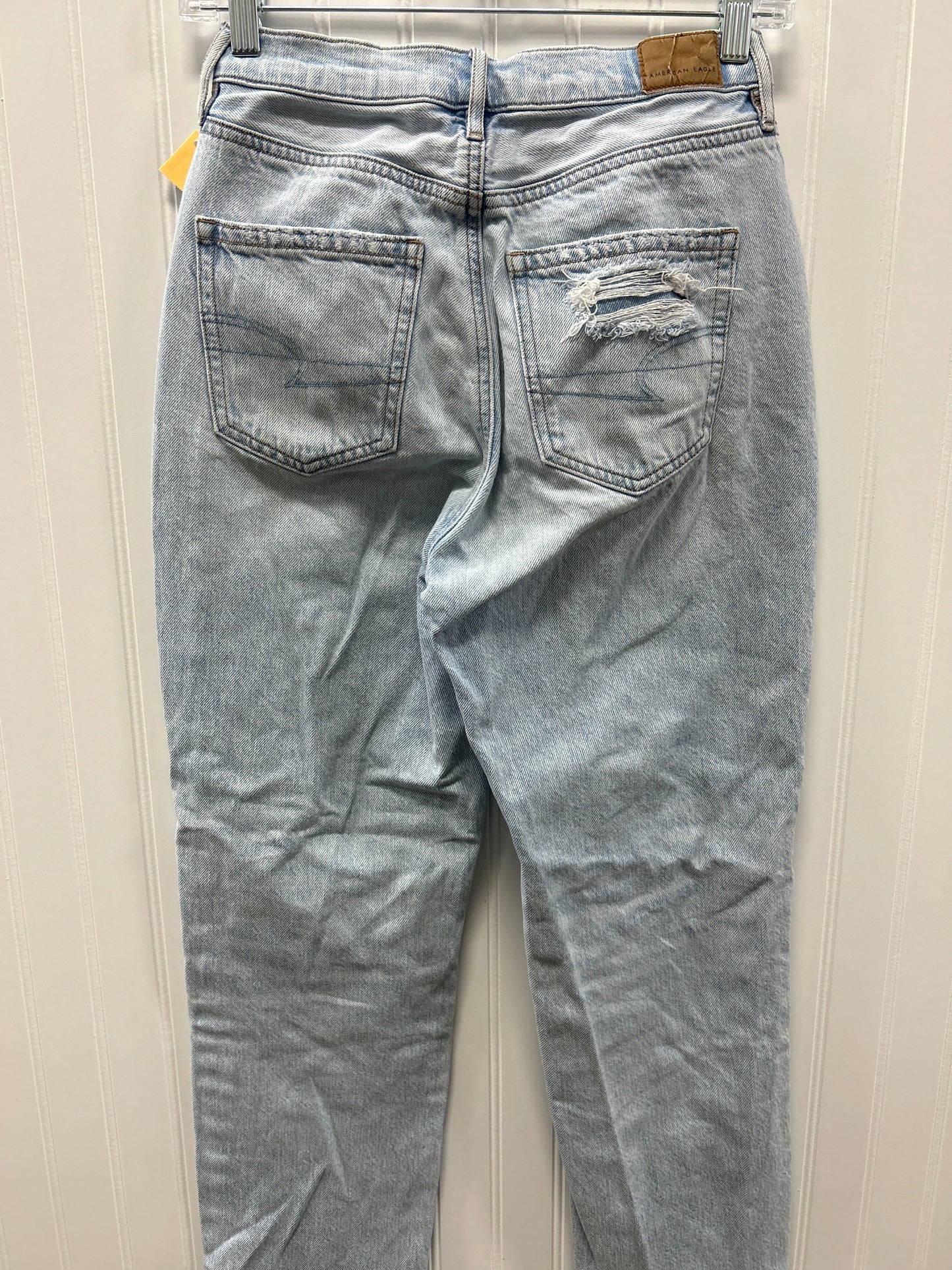 Jeans Straight By American Eagle In Blue Denim, Size:4