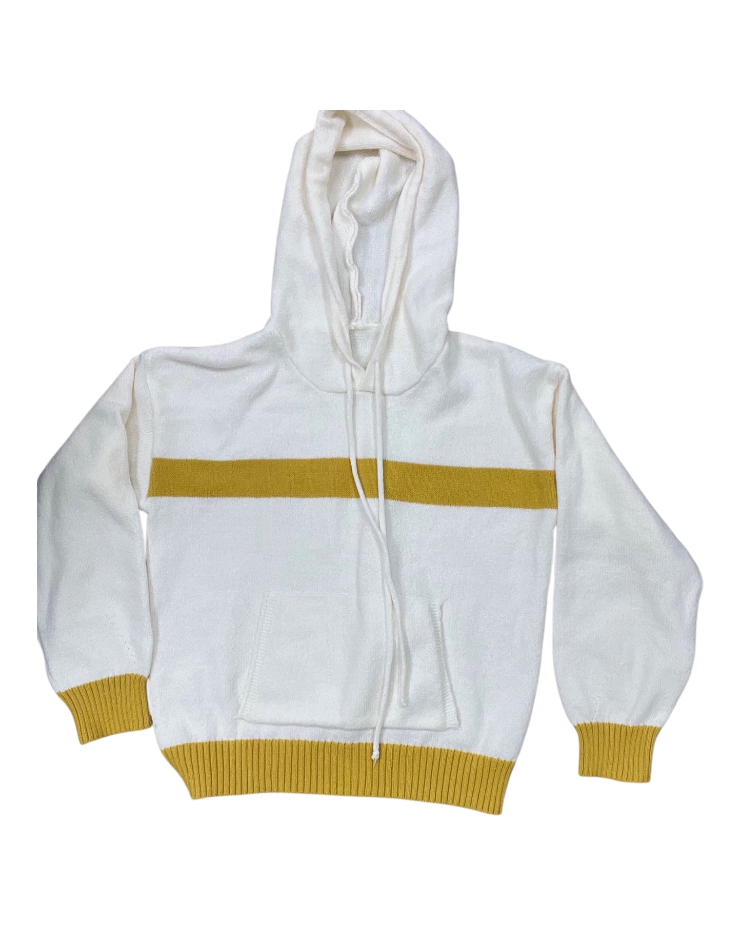Sweater By Clothes Mentor In Cream & Yellow, Size:L