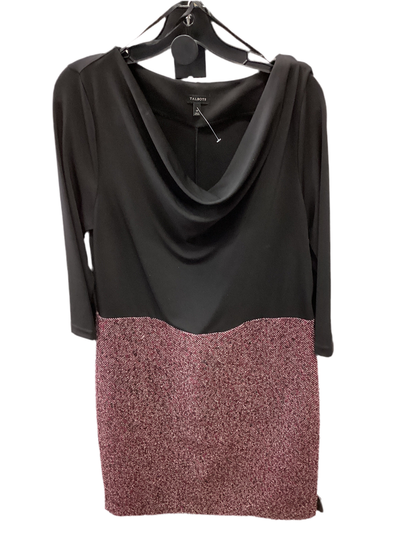 Dress Casual Midi By Talbots In Black, Size:14