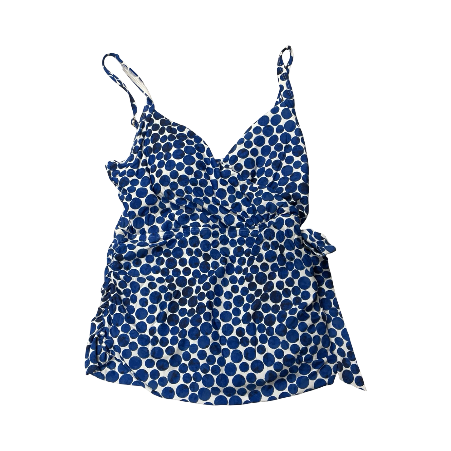 Swimsuit Top By Anne Cole In Blue & White, Size:L