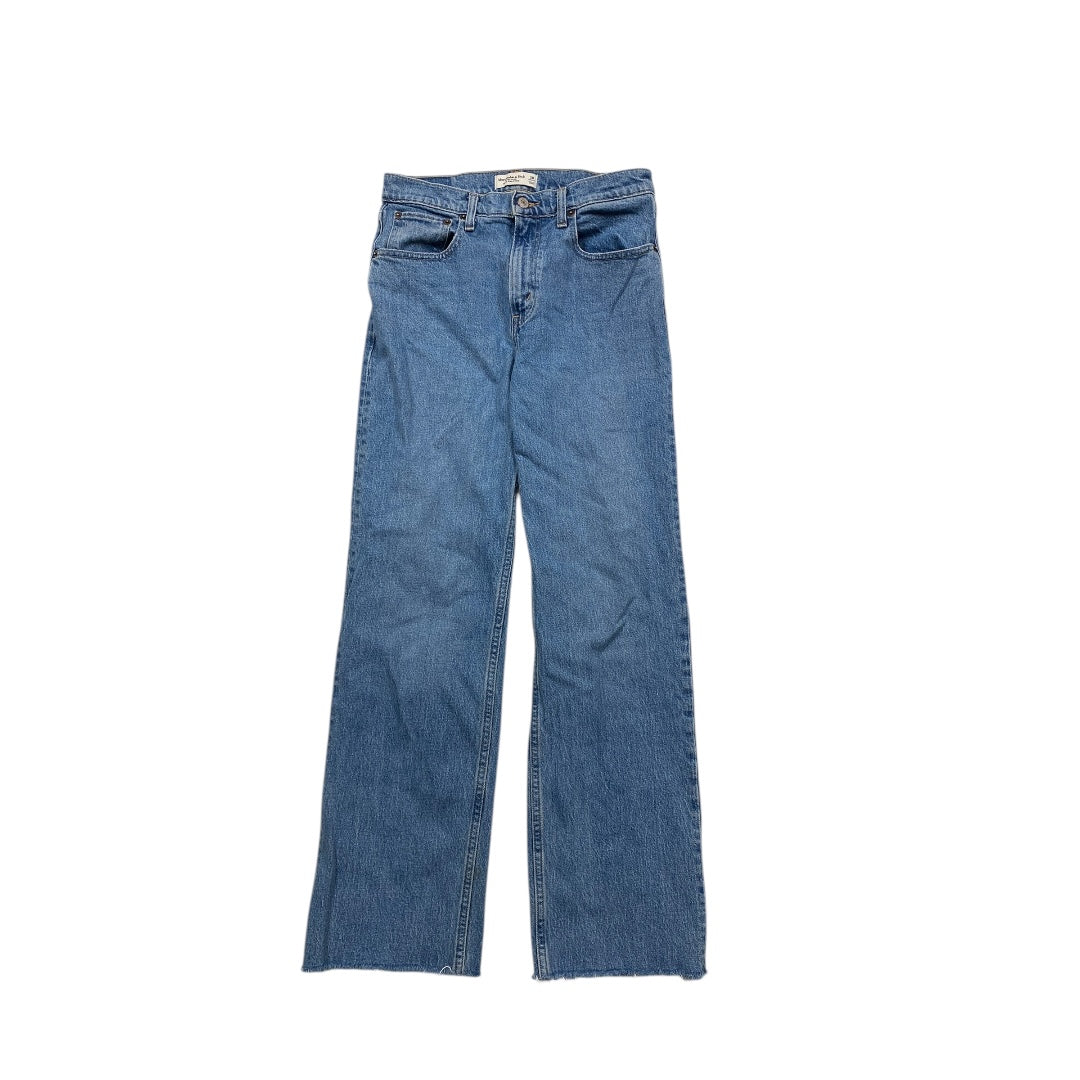 Jeans Straight By Abercrombie And Fitch In Blue Denim, Size:6